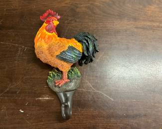 Rhode Island Rooster Hook. Coldcast and Hand Painted. Manufactured by Nature's Window