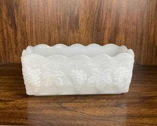 Fireking Opaline Planter Grape Design Vintage Plants collectible
