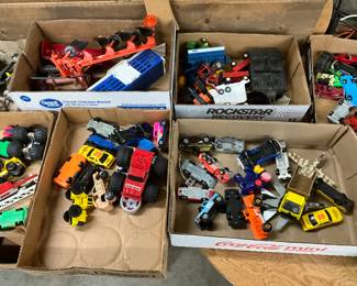 Box Lot Toys - Cars, Trucks, Farm Equipment,