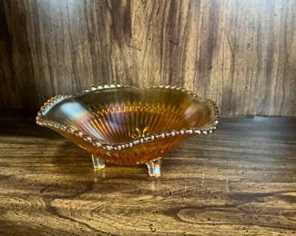 Vintage Small Imperial Glass marigold Carnival Bowl