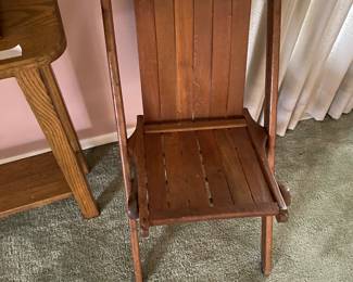 Wooden folding chair (2 of these) in living room