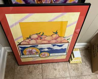 Basement - 1983 Louisiana Peach Festival poster, framed