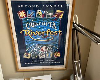 Basement - framed second annual Ouachita  Riverfest 1987 poster