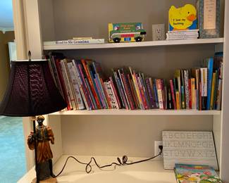 Lamp, books and children’s books