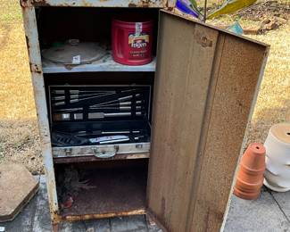 Items inside cabinet outside