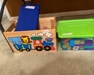 Circus Train box & box of blocks