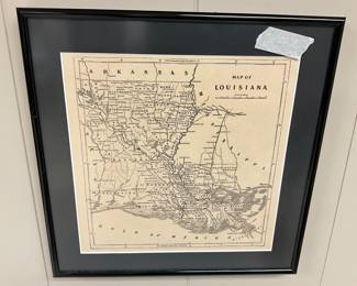 Basement - framed map of Louisiana