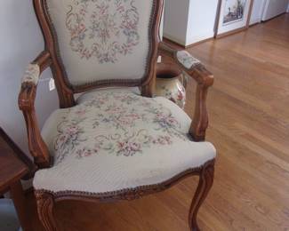Antique Chair w/Needlepoint Upholstery