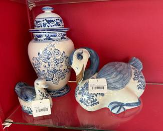 Ceramic Duck Trinket Box, Maitland-Smith Porcelain Duck