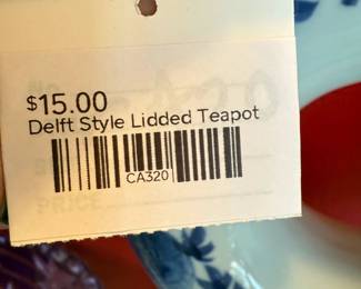 Delft Style Lidded Teapot