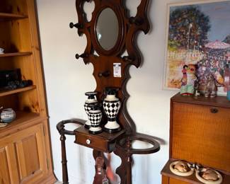 Victorian Walnut Hall Tree