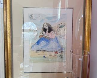 Salvador Dali Watercolor Etching