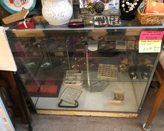 2 display cabinet/counters, 4' and 6' long with mirrored sliding doors $75 each