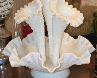 Vintage Milk Glass Epergne