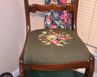 Victorian Antique Chair with Embroidery Cushion