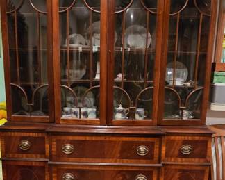 Beautiful Display Cabinet with Bevel Glass - Center Drawer drops down to desk