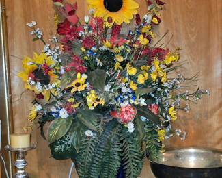 The other Beautiful Flower Arrangement  - Large Silver Bowl 