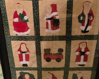 Santa Mini Quilt Framed