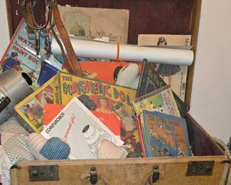 Antique Suitcasefilled with Children's Items