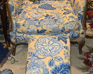 Other Floral Chair with Stool