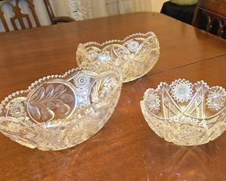 Antique Brilliant Cut Crystal Bowls