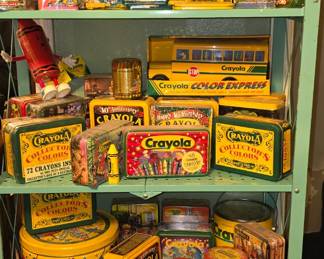 Nice Collection of Crayola Items - Cool Antique Box on Bottom 