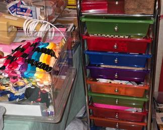 Bin Full of Sewing Supplies 