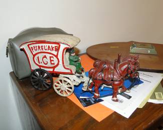 Cast Iron Ice Car with horses