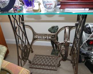 Singer Sewing Machine base with glass top table