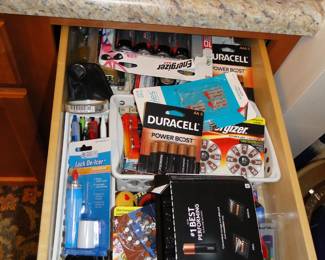 Batteries and more in the junk drawer