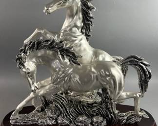 Lot 4b | Italian Made Sterling Silver Horses Sculpture
