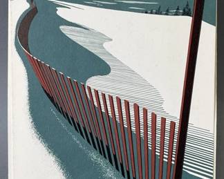 Lot 32 | Vintage Eyvind Earle Christmas Card Snow Fence
