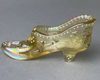 Lot 102 | Fenton Gold Iridized Princess Slipper
