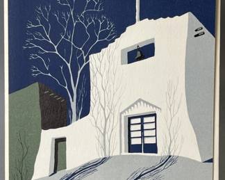 Lot 34 | Vintage Eyvind Earle Christmas Card Mission 239
