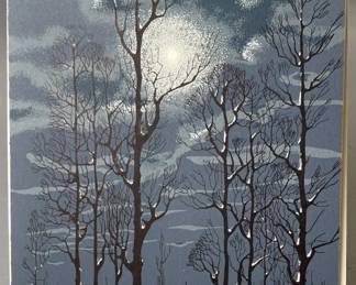 Lot 26 | Vintage Eyvind Earle Christmas Card Moonlight
