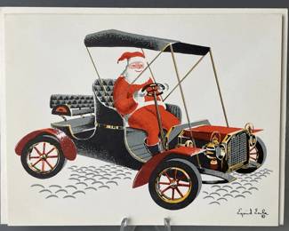 Lot 33 | Vintage Eyvind Earle Christmas Card Santa 229
