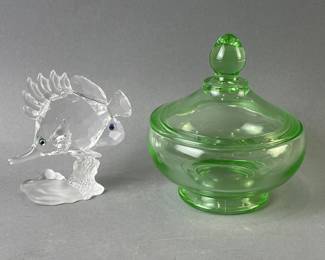 Lot 10 | Swarovski Crystal Fish & Vintage Uranium Glass
