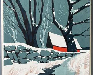 Lot 46 | Vintage Eyvind Earle Christmas Card Winter Brook
