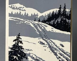 Lot 22 | Vintage Eyvind Earle Christmas Card Snowy Path
