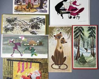 Lot 85 | 7 Vintage Unused Ralph Hulett Cards & More
