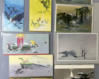 Lot 81 | 9 Used Vintage Cyrus Wong Christmas Cards
