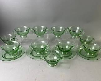 Lot 144 | 11 Fostoria Fairfax Uranium Glass Soup Cups
