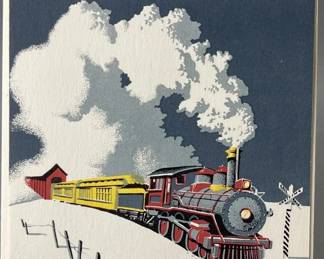 Lot 30 | Vintage Eyvind Earle Christmas Card Train 234
