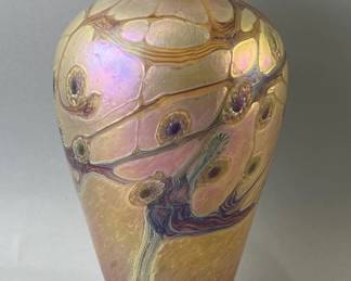 Lot 7 | Lundberg Signed Cypriot Iridescent Glass Vase
