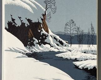 Lot 50 | Vintage Eyvind Earle Xmas Card Winter Stream
