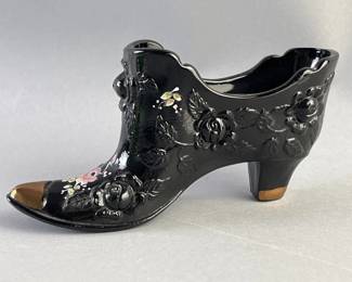 Lot 104 | Fenton Black Copper & Rose Slipper
