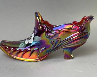 Lot 93 | Fenton Imperial Red Carnival Glass Slipper
