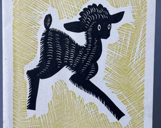 Lot 25 | 1940s Eyvind Earle Lamb Christmas Card Used
