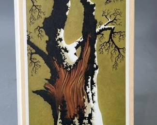 Lot 38 | Vintage Eyvind Earle Christmas Card Tree Stump

