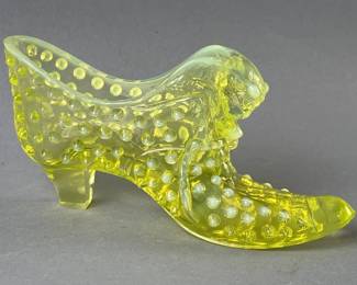 Lot 96 | Fenton Hobnail Opalescent Topaz Slipper
